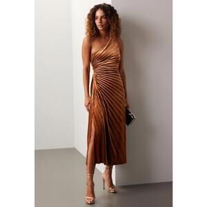 DELFI Collective Brown Lea Dress Size S with Discoloration